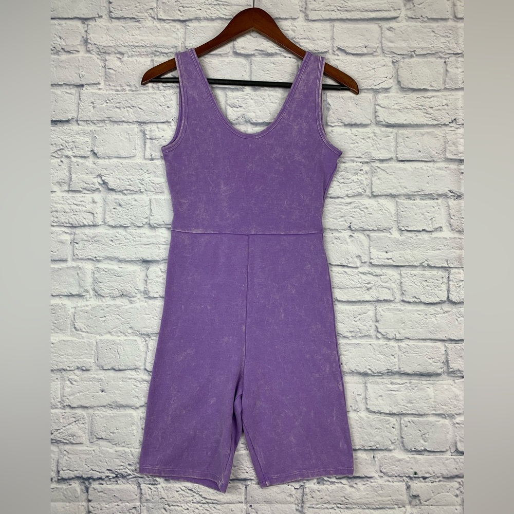 Zine Aubrina Lavender Wash Athletic Romper Size Small Athleisure Yoga Sporty